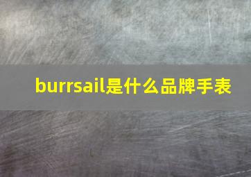 burrsail是什么品牌手表