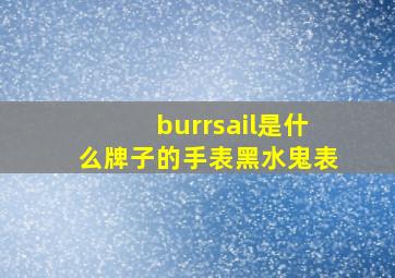 burrsail是什么牌子的手表黑水鬼表