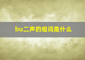 bu二声的组词是什么