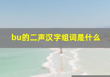 bu的二声汉字组词是什么