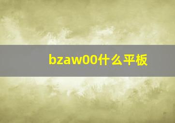 bzaw00什么平板