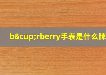 b∪rberry手表是什么牌子