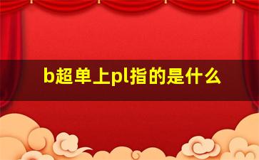 b超单上pl指的是什么