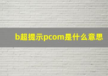 b超提示pcom是什么意思