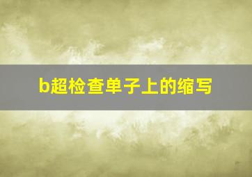 b超检查单子上的缩写