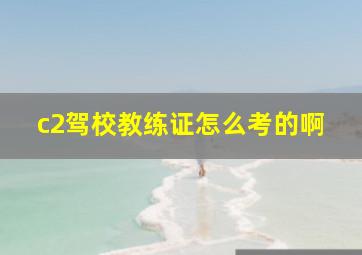 c2驾校教练证怎么考的啊