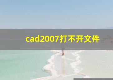 cad2007打不开文件