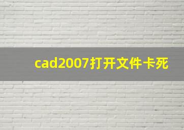 cad2007打开文件卡死