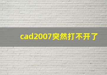 cad2007突然打不开了