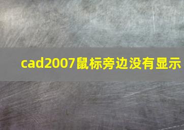 cad2007鼠标旁边没有显示