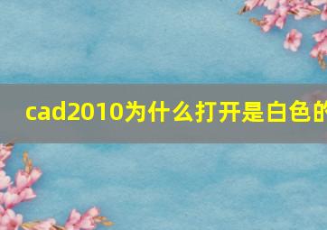 cad2010为什么打开是白色的