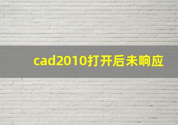 cad2010打开后未响应