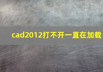 cad2012打不开一直在加载