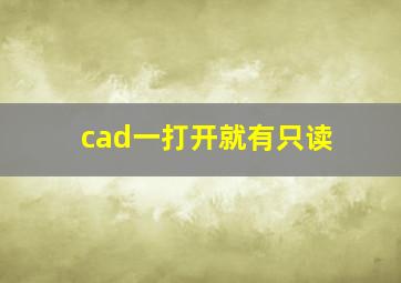 cad一打开就有只读