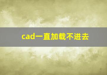 cad一直加载不进去