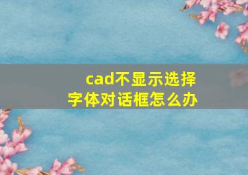 cad不显示选择字体对话框怎么办