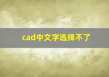 cad中文字选择不了