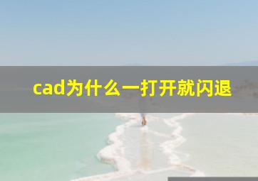 cad为什么一打开就闪退