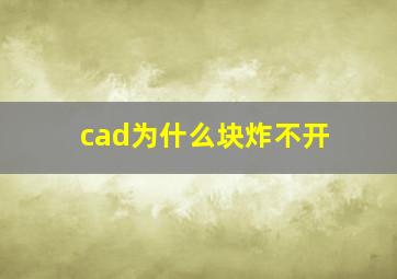 cad为什么块炸不开