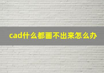 cad什么都画不出来怎么办