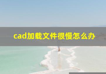 cad加载文件很慢怎么办