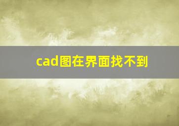 cad图在界面找不到