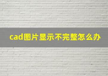 cad图片显示不完整怎么办