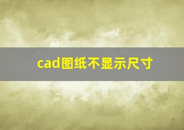 cad图纸不显示尺寸