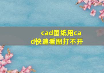 cad图纸用cad快速看图打不开