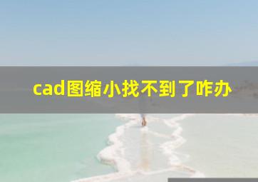 cad图缩小找不到了咋办