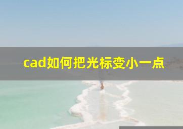 cad如何把光标变小一点