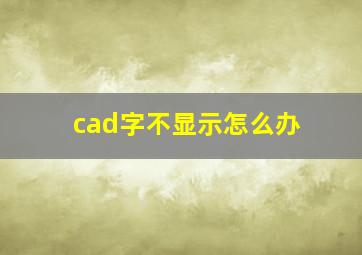 cad字不显示怎么办