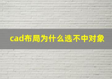 cad布局为什么选不中对象