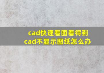 cad快速看图看得到cad不显示图纸怎么办