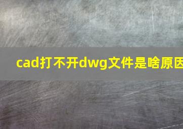 cad打不开dwg文件是啥原因