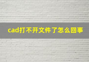 cad打不开文件了怎么回事