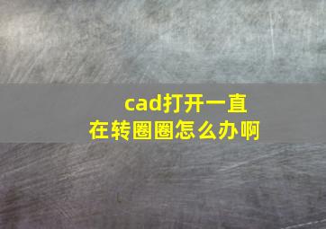 cad打开一直在转圈圈怎么办啊