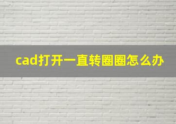 cad打开一直转圈圈怎么办