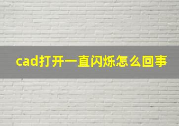 cad打开一直闪烁怎么回事