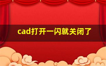 cad打开一闪就关闭了