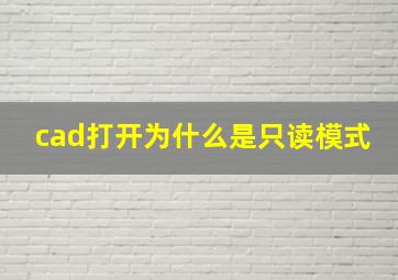 cad打开为什么是只读模式