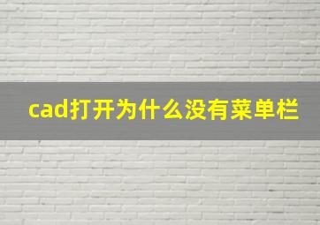 cad打开为什么没有菜单栏