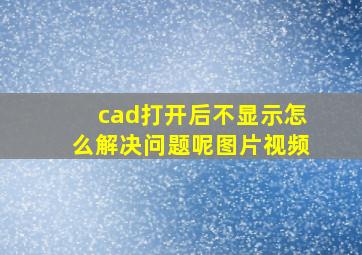 cad打开后不显示怎么解决问题呢图片视频