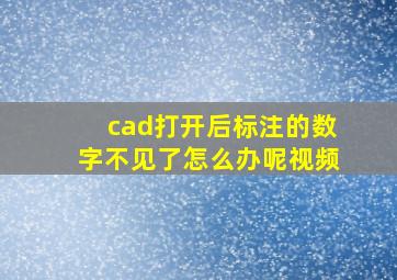 cad打开后标注的数字不见了怎么办呢视频