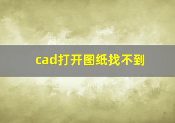 cad打开图纸找不到