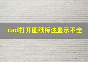 cad打开图纸标注显示不全