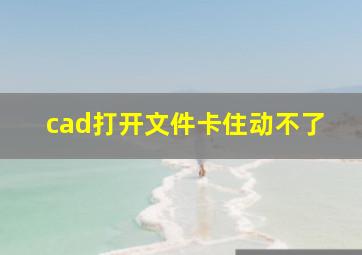 cad打开文件卡住动不了