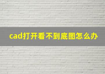 cad打开看不到底图怎么办