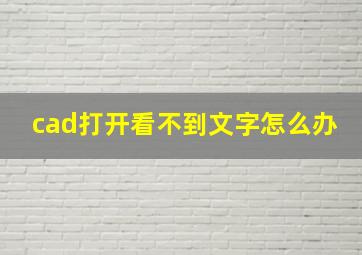 cad打开看不到文字怎么办