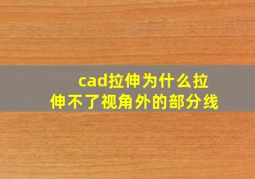 cad拉伸为什么拉伸不了视角外的部分线